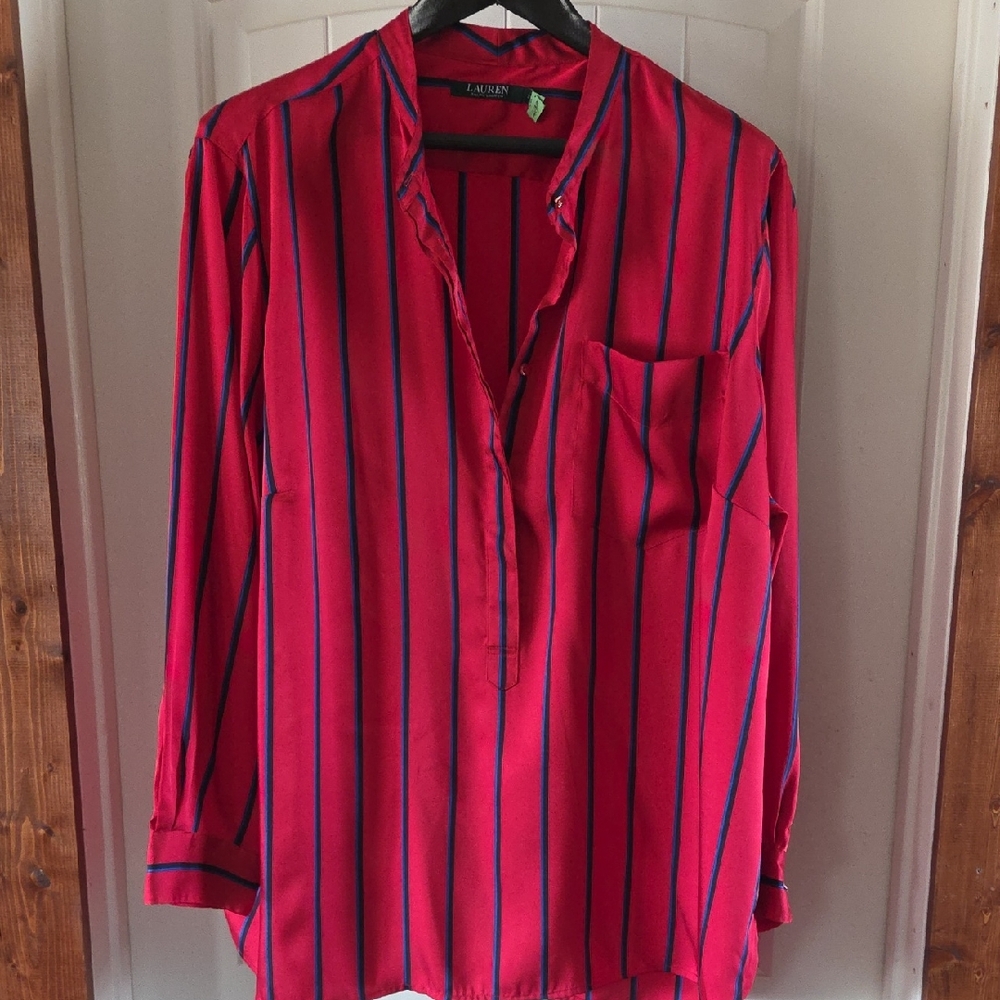 Ralph Lauren Vibrant Red and Blue Top